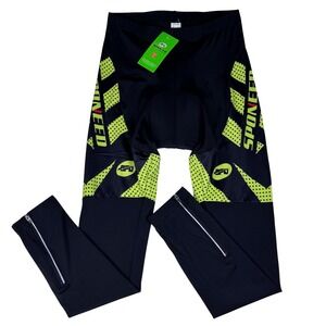Sponeed Cycling Pants Mens XL Padded Stretchy Cycle Tights Ankle Zip MTB Biking‎
